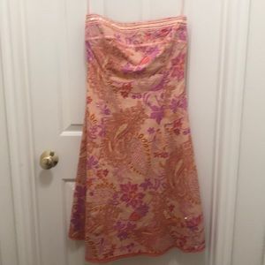 Express Peach Lined and Sequined Dress